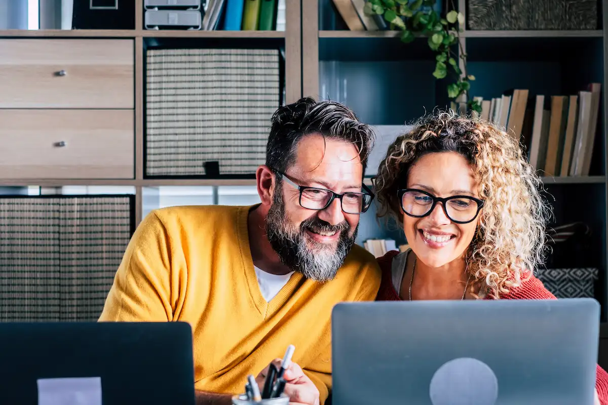 Couple setting up bills in UK.